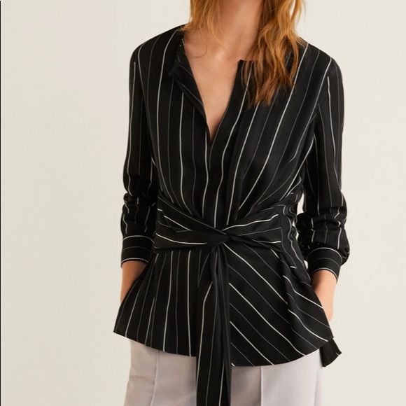 Mango Striped bow blouse - Picture 5 of 8